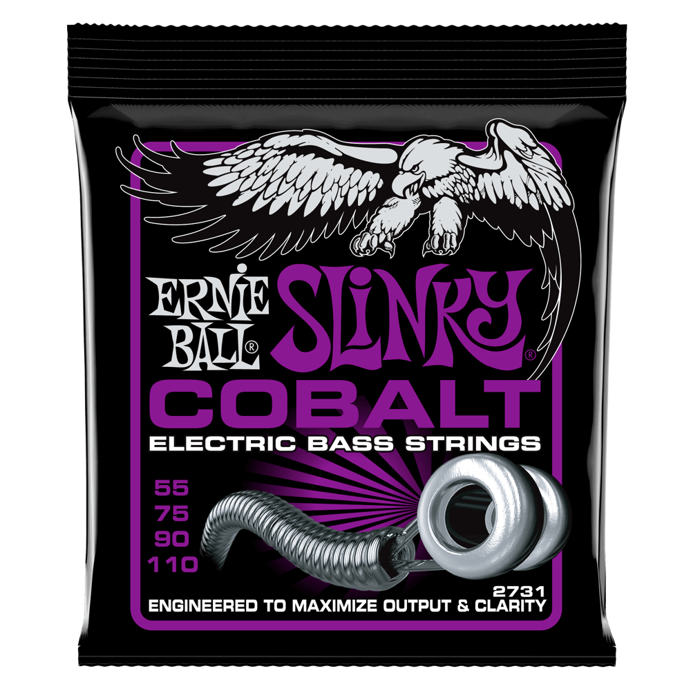 Ernie Ball 2731 Power Slinky Cobalt Electric Bass Guitar Strings - .055-.110