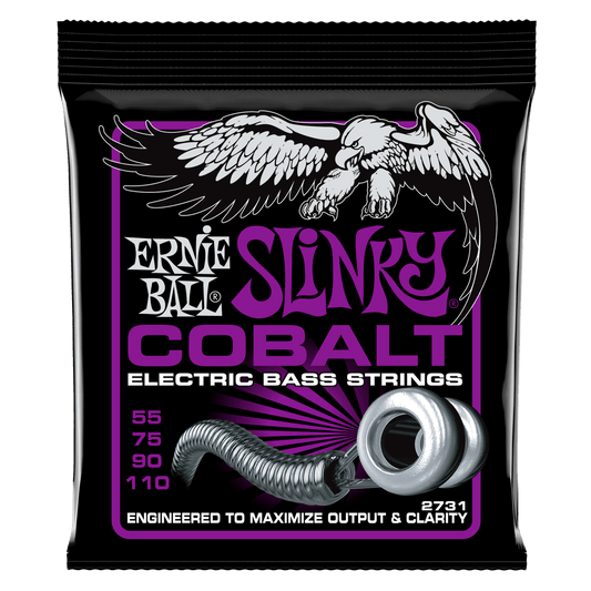 Ernie Ball 2731 Power Slinky Cobalt Electric Bass Guitar Strings - .055-.110