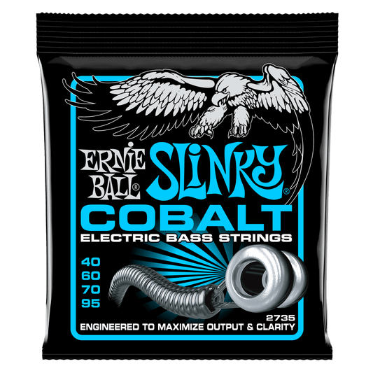 Ernie Ball 2735 Extra Slinky Cobalt Electric Bass Guitar Strings - .040-.095