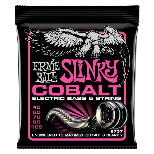 Ernie Ball 2737 Super Slinky Cobalt Electric 5-string Bass Guitar Strings - .040-.125 5-string