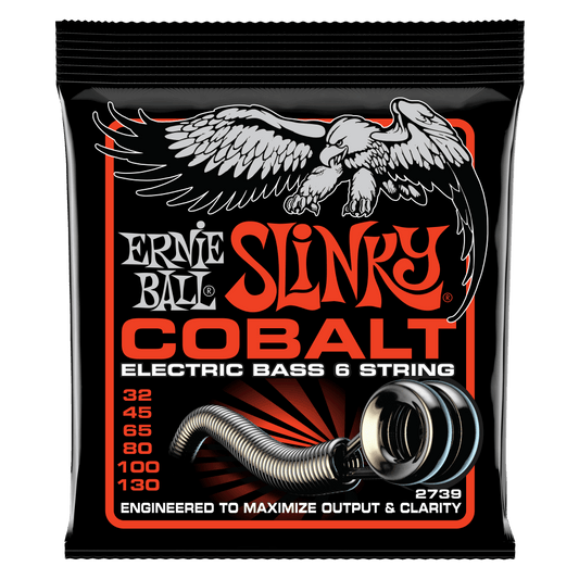 Ernie Ball 2739 Slinky Cobalt Electric 6-string Bass Guitar Strings - .032-.130