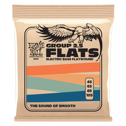 Ernie Ball 2805 Group 2.5 Flatwound Electric Bass Guitar Strings, .045-.105
