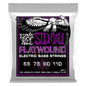 Ernie Ball 2811 Power Slinky Flatwound Electric Bass Guitar Strings - .055-.110