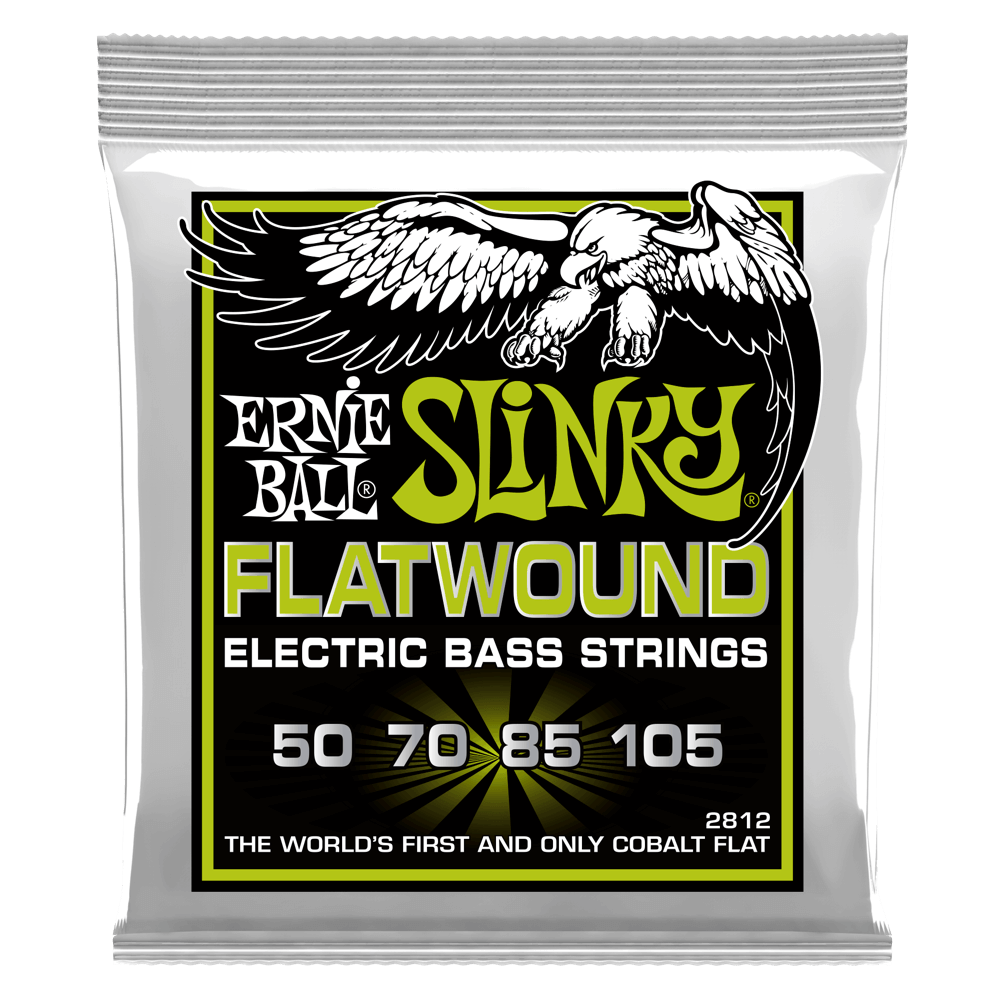 Ernie Ball 2812 Regular Slinky Flatwound Electric Bass Guitar Strings - .050-.105