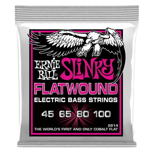 Ernie Ball 2814 Super Slinky Flatwound Electric Bass Guitar Strings - .045-.100