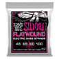 Ernie Ball 2814 Super Slinky Flatwound Electric Bass Guitar Strings - .045-.100