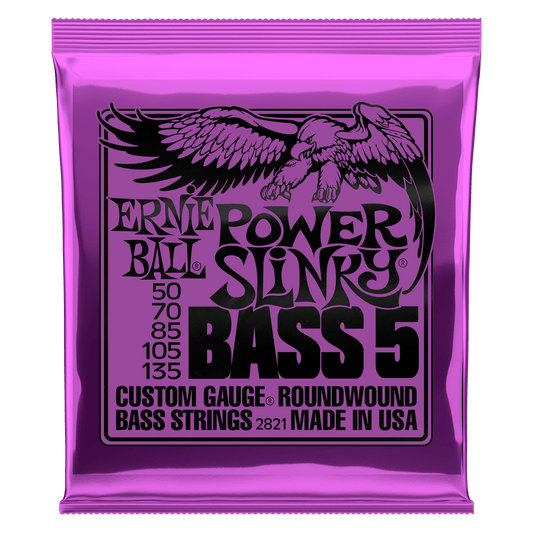 Ernie Ball 2821 Power Slinky Nickel Wound Electric Bass Guitar Strings - .050-.135 5-String