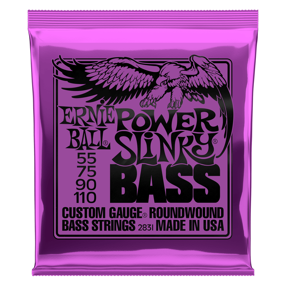 Ernie Ball 2831 Power Slinky Nickel Wound Electric Bass Guitar Strings - .055-.110