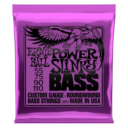 Ernie Ball 2831 Power Slinky Nickel Wound Electric Bass Guitar Strings - .055-.110