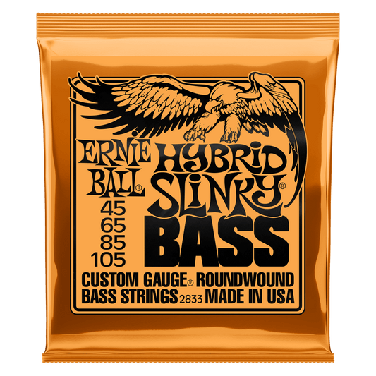 Ernie Ball 2833 Hybrid Slinky Nickel Wound Electric Bass Guitar Strings - .045-.105