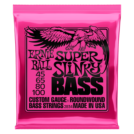 Ernie Ball 2834 Super Slinky Nickel Wound Electric Bass Guitar Strings - .045-.100