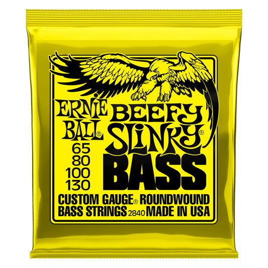 Ernie Ball 2840 Beefy Slinky Nickel Wound Electric Bass Guitar Strings - .065-.130
