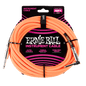 Ernie Ball P06079 Braided Instrument Cable Straight/Angle - 10ft Neon Orange