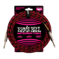 Ernie Ball P06396 Braided Instrument Cable Straight/Straight - 18ft Red/Black