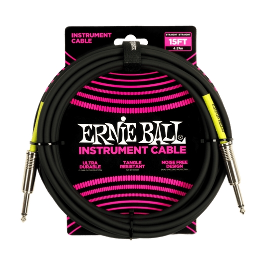 Ernie Ball P06399 Classic Instrument Cable Straight/Straight - 15ft Black