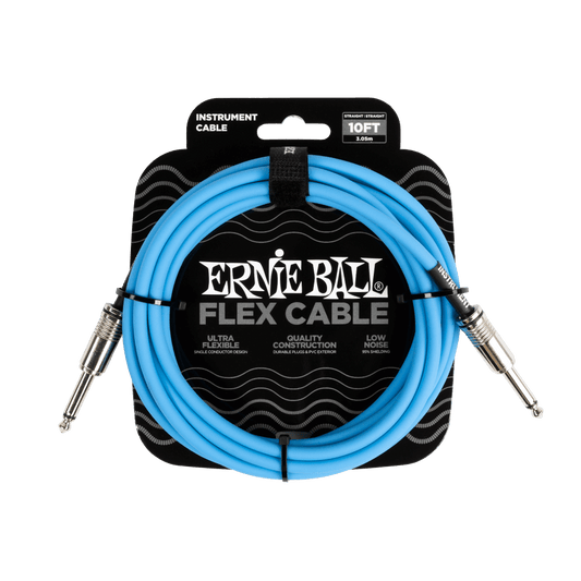 Ernie Ball P06412 Flex Straight to Straight Instrument Cable - 10 ft Blue