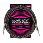 Ernie Ball P06427 Braided Instrument Cable Straight/Straight - 10ft Purple Python