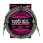 Ernie Ball P06429 Braided Instrument Cable Straight/Straight - 10ft Silver Fox