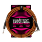 Ernie Ball P06470 Braided Instrument Cable Straight/Angle - 10ft Pumpkin Pie