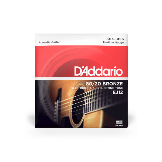 D'Addario EJ12 13-56 Medium, 80/20 Bronze Acoustic Guitar Strings