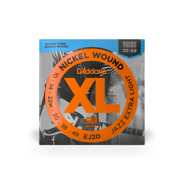 D'Addario EJ20 10-49 Jazz Extra Light, XL Nickel Electric Guitar Strings
