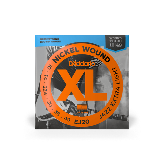 D'Addario EJ20 10-49 Jazz Extra Light, XL Nickel Electric Guitar Strings