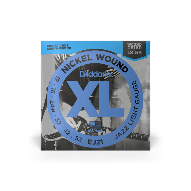D'Addario EJ21 12-52 Jazz Light, XL Nickel Electric Guitar Strings