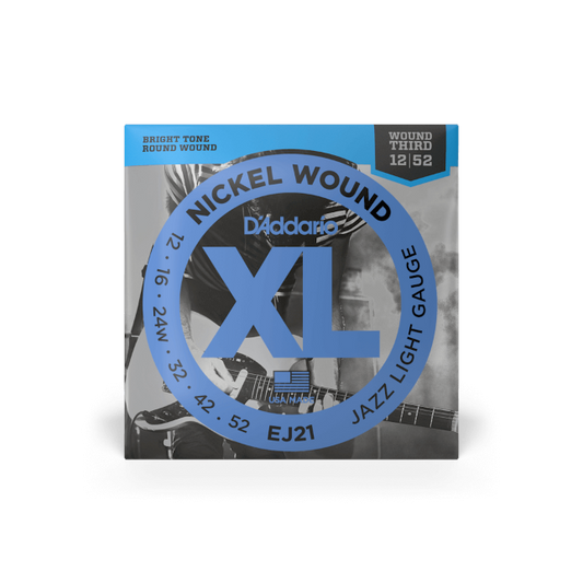 D'Addario EJ21 12-52 Jazz Light, XL Nickel Electric Guitar Strings