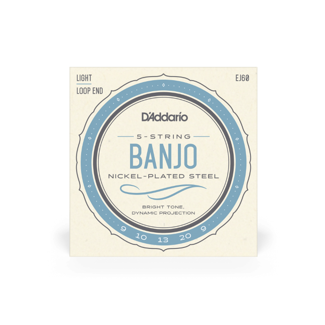 D'Addario EJ60 09-20 Light, 5-String, Nickel Banjo Strings