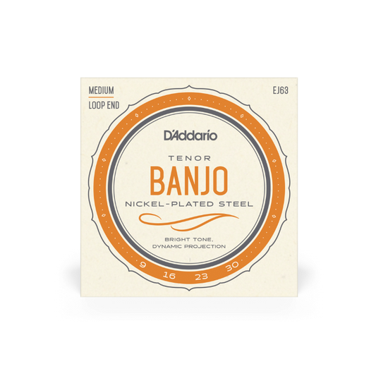D'Addario EJ63 09-30 Medium, 4-String, Tenor, Nickel Banjo Strings