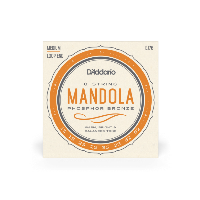 D'Addario EJ76 15-52 Phosphor Bronze Mandola Strings Loop-End