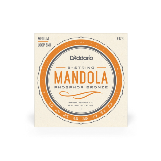 D'Addario EJ76 15-52 Phosphor Bronze Mandola Strings Loop-End