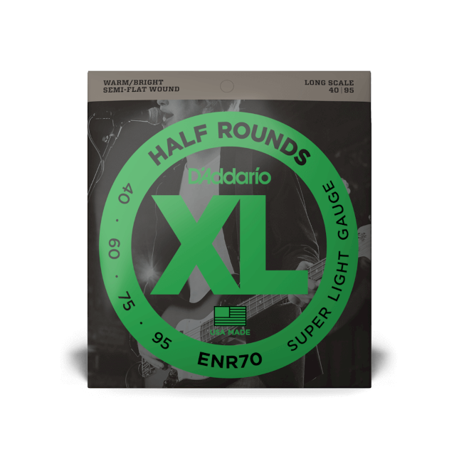 D'Addario ENR70 40-95 Super Light, Long Scale, XL Half Rounds Bass Strings