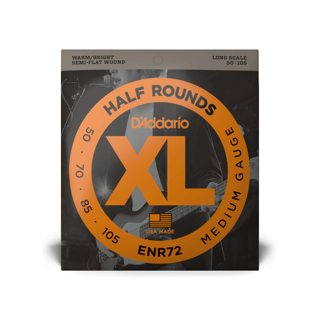 D'Addario ENR72 50-105 Medium, Long Scale, XL Half Rounds Bass Strings
