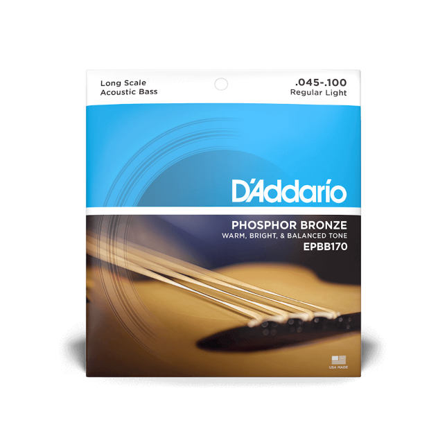 D'Addario EPBB170 45-100 Regular Light, Long Scale, Phosphor Bronze Acoustic Bass Strings