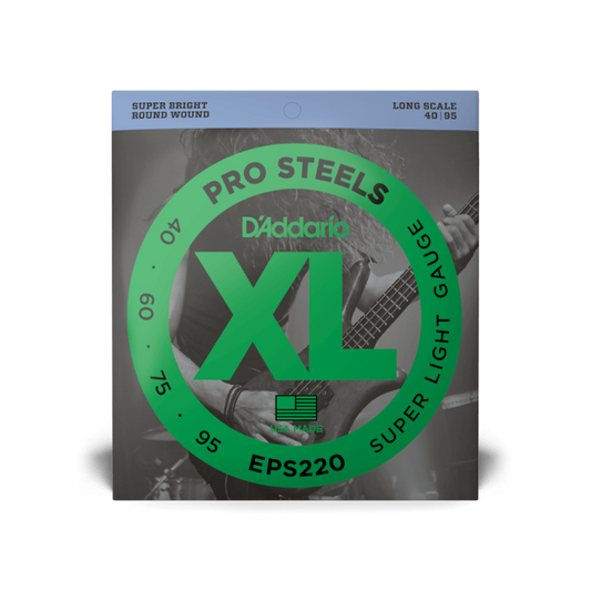 D'Addario EPS220 40-95 Super Light, Long Scale, XL ProSteels Bass Strings
