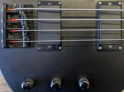 USED ESP Edwards EJ-78TV Luna Sea Matte Black Finish Electric Bass Guitar with Gig Bag