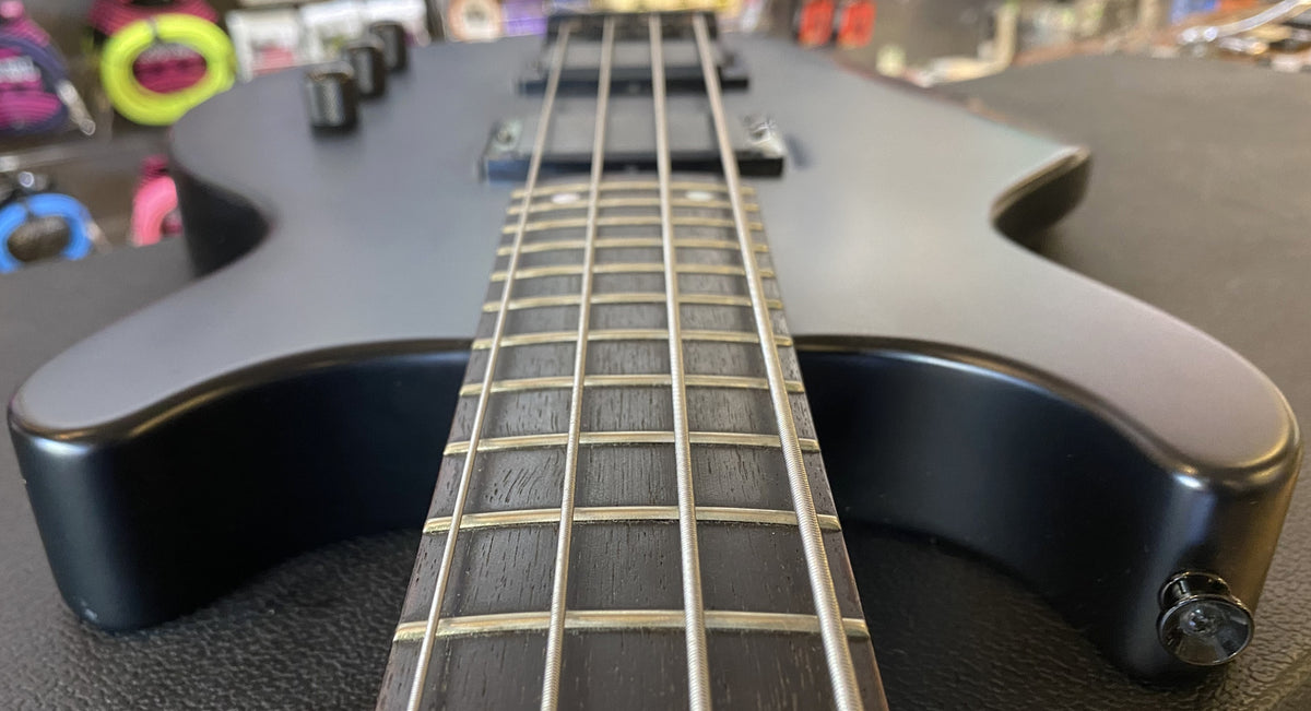 USED ESP Edwards EJ-78TV Luna Sea Matte Black Finish Electric Bass Guitar with Gig Bag