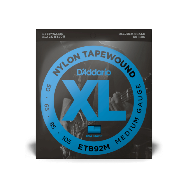 D'Addario ETB92M 50-105 Medium, Medium Scale, XL Nylon Tapewound Bass Strings