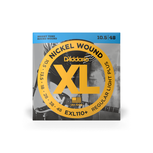 D'Addario EXL110+ 10.5-48 Regular Light Plus, XL Nickel Electric Guitar Strings