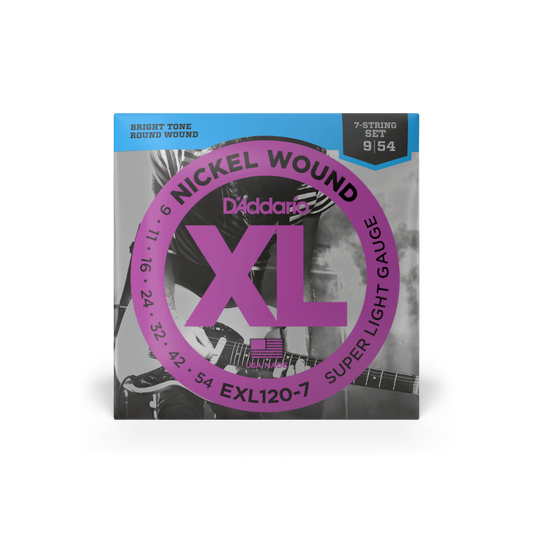 D'Addario EXL120-7 09-54 Super Light 7-String, XL Nickel Electric Guitar Strings