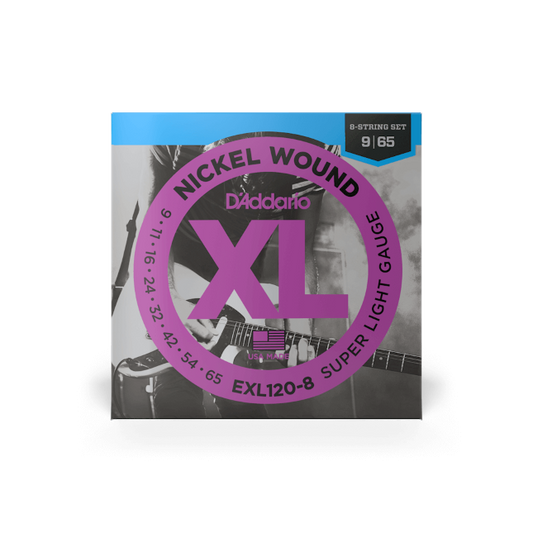 D'Addario EXL120-8 09-65 Super Light 8-String, XL Nickel Electric Guitar Strings