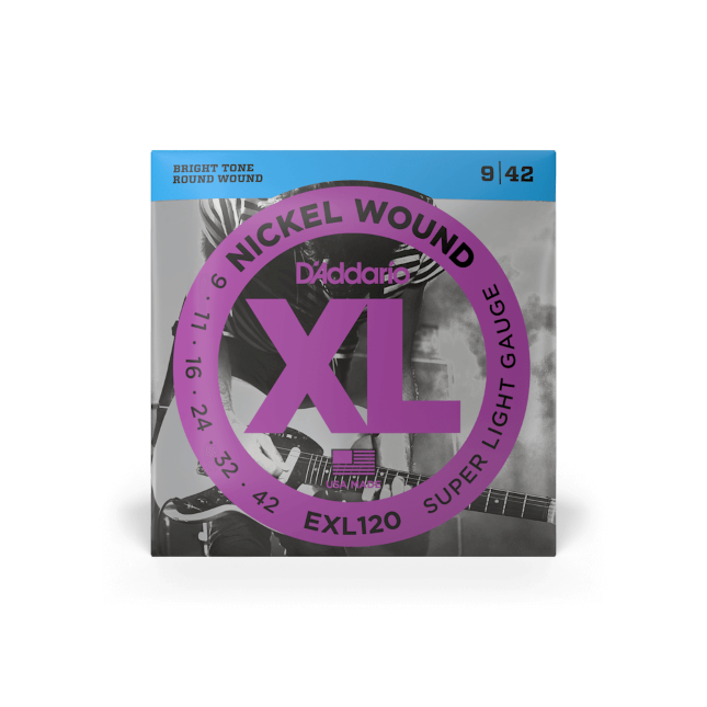 D'Addario EXL120 09-42 Super Light, XL Nickel Electric Guitar Strings