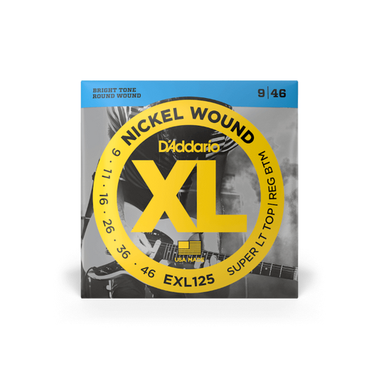 D'Addario EXL125 09-46 Super Light Top/Regular Bottom, XL Nickel Electric Guitar Strings