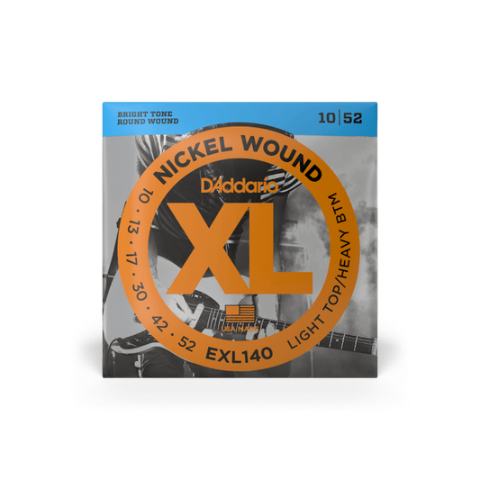 D'Addario EXL140 10-52 Light Top/Heavy Bottom, XL Nickel Electric Guitar Strings