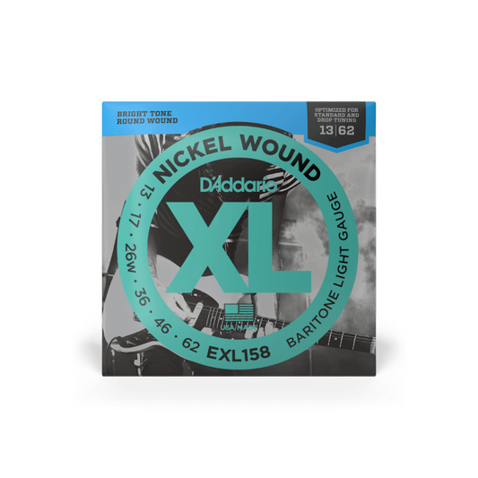 D'Addario EXL158 13-62 Light Baritone, XL Nickel Electric Guitar Strings