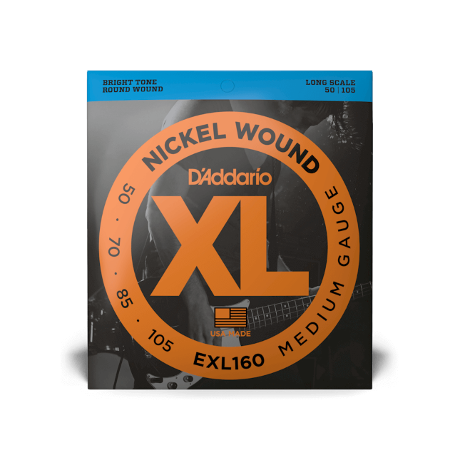 D'Addario EXL160 50-105 Medium, Long Scale, XL Nickel Bass Strings