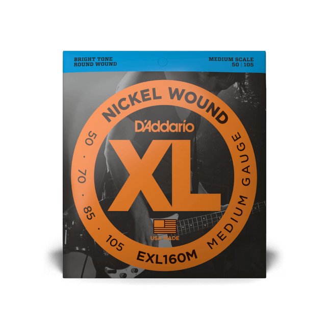 D'Addario EXL160M 50-105 Medium, Medium Scale, XL Nickel Bass Strings