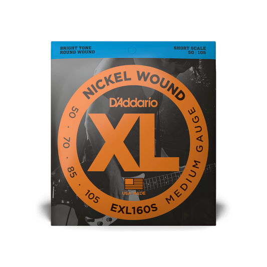D'Addario EXL160S 50-105 Medium, Short Scale, XL Nickel Bass Strings