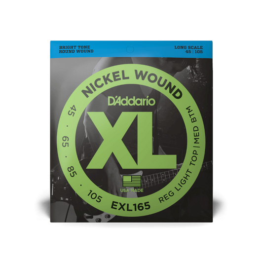 D'Addario EXL165 45-105 Regular Light Top/Medium Bottom, Long Scale, XL Nickel Bass Strings